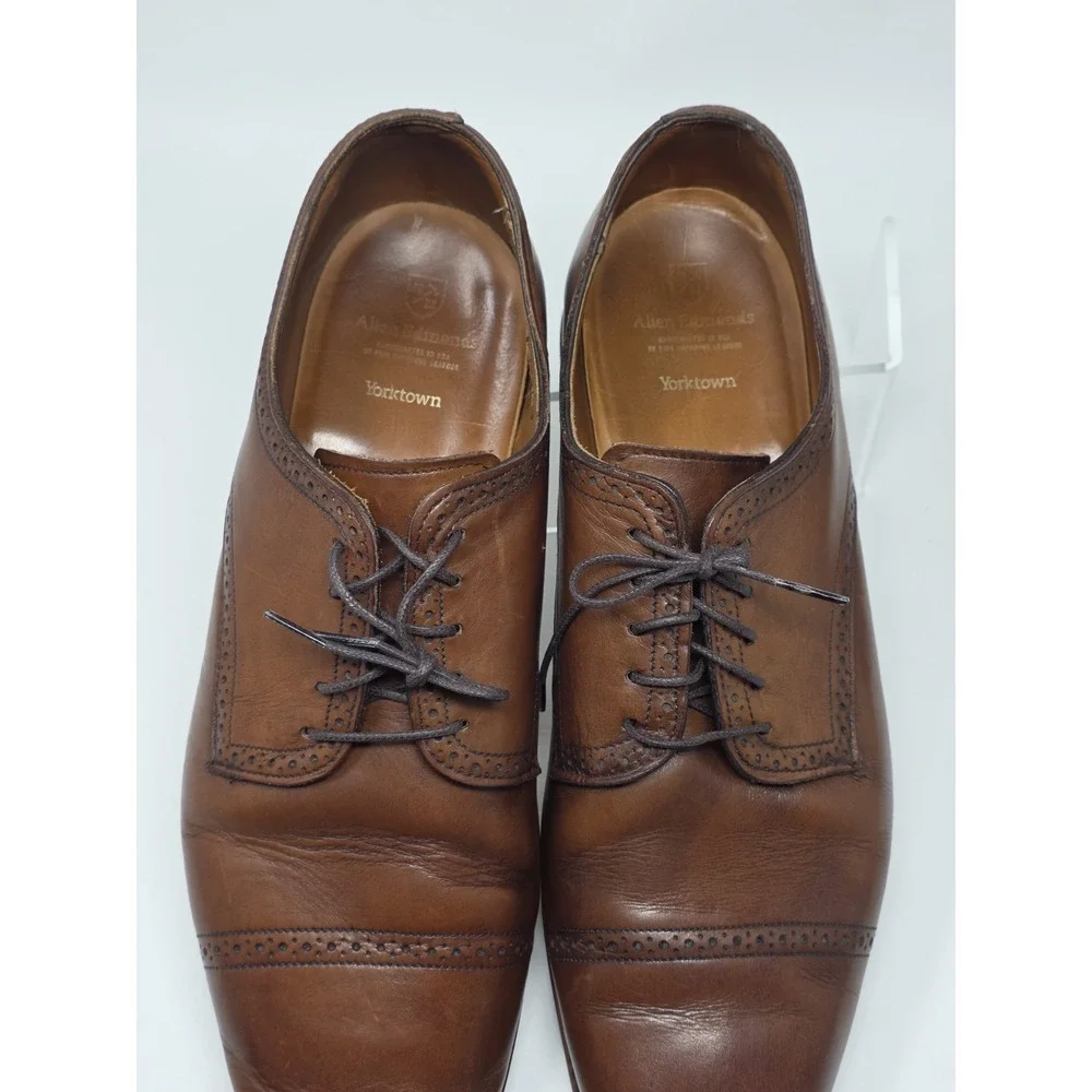 Allen Edmonds Yorktown Derby Shoes Mens Size 14D Cap Toe Made USA Leather Soles
